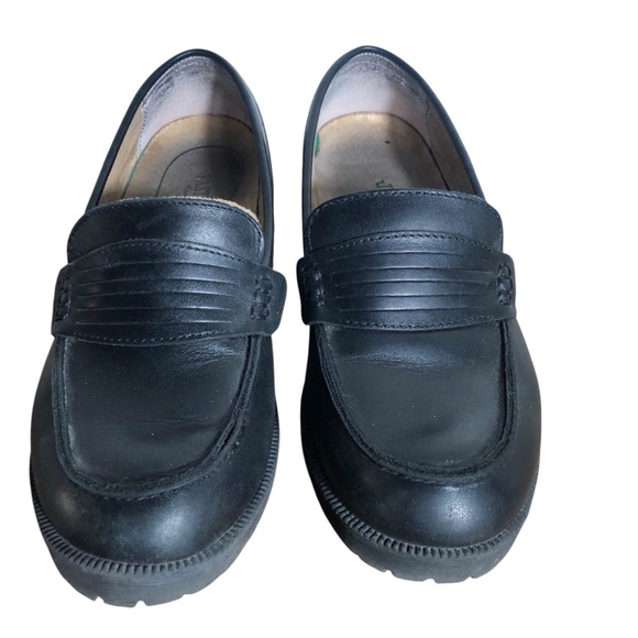 Eastland black leather chunky heel penny loafers Sz 8.5 - Picture 3 of 4